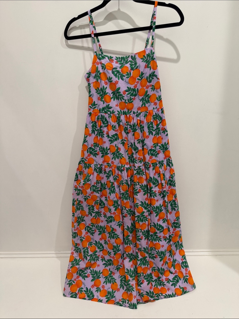 Women’s Orange Print Spaghetti-Strap Dress